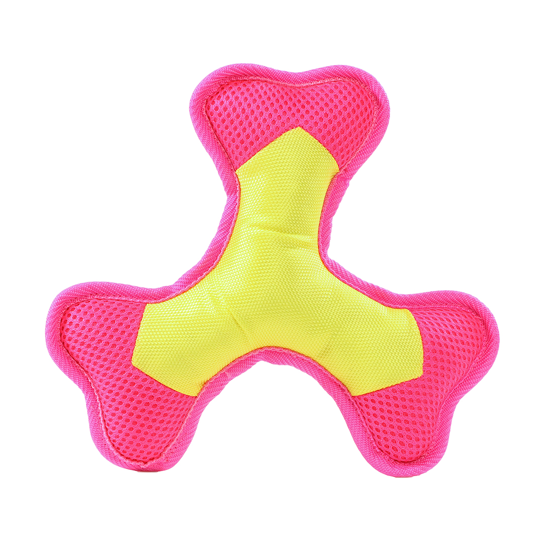 M170051-Dog toy Flying Triple-yellow/pink-S
