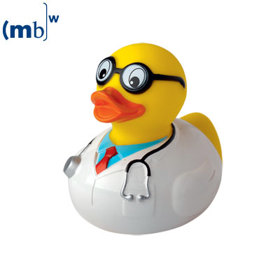 Professor doctor squeaking duck