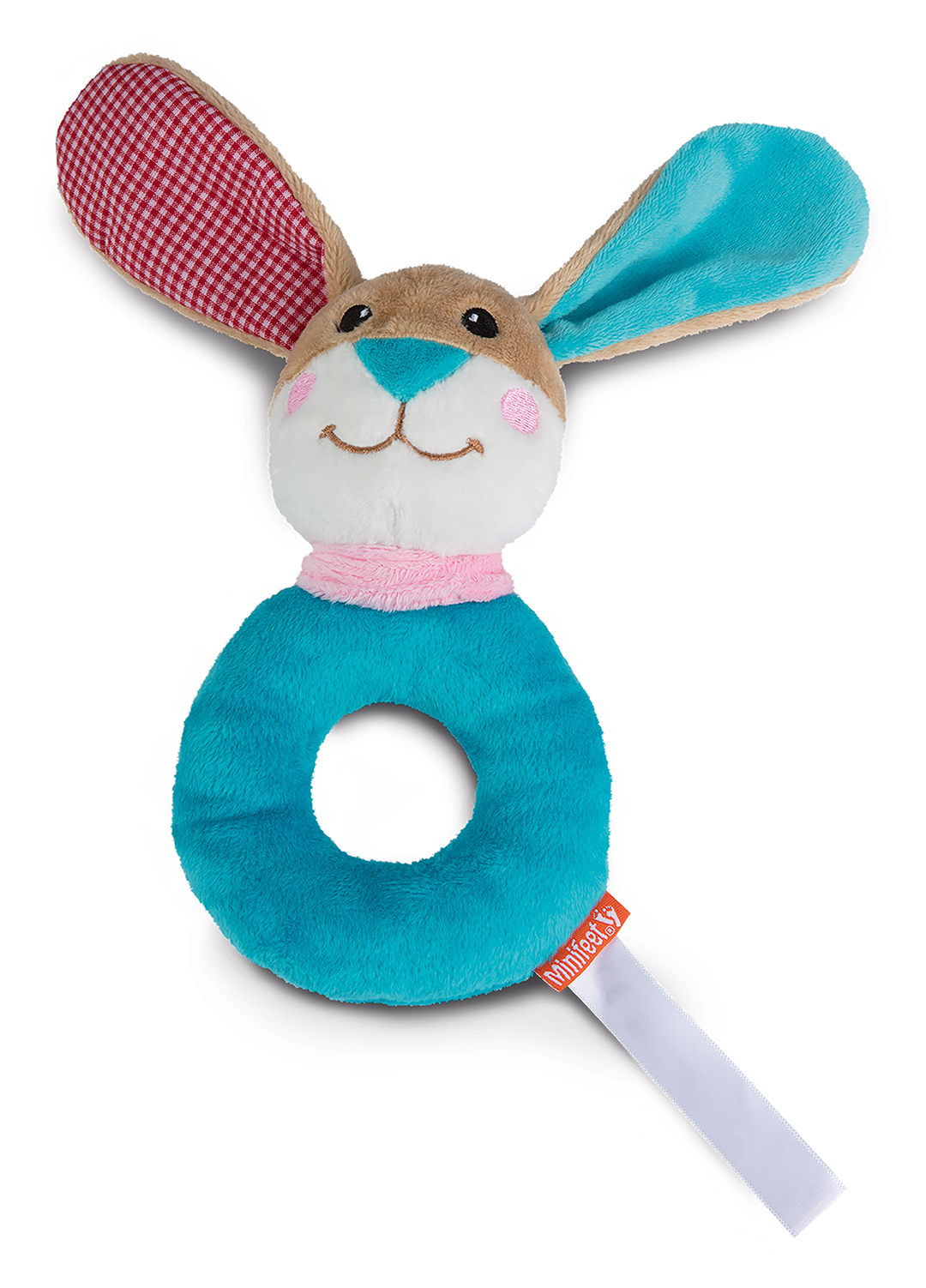 grasp toy rabbit with rattle, round