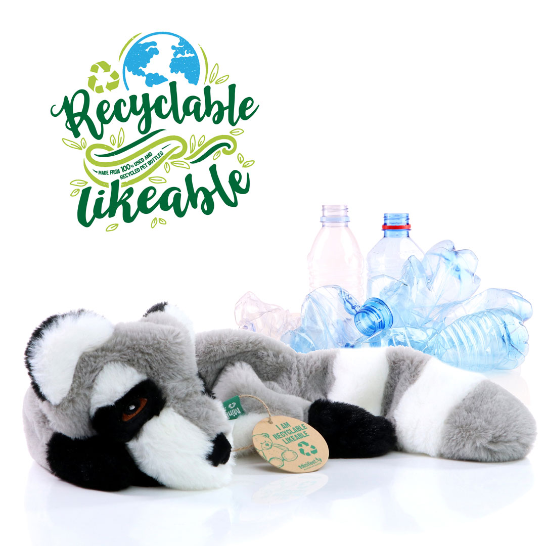 M170041-Dog toy RecycleRaccoon-gray-one size