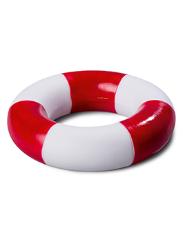 PVC swimming ring, striped