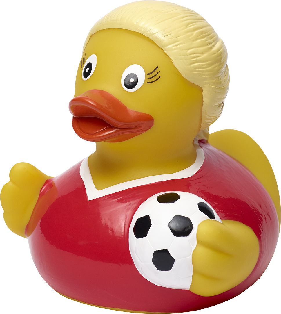 Squeaky duck female footballer