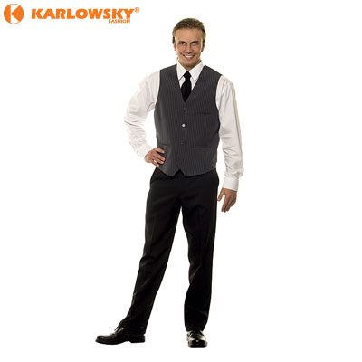 Mens waistcoat - Basic - anthracite/white pinstripes