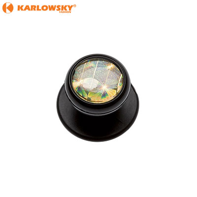 Buttons - sand imitation strass - black with imitation beige strass
