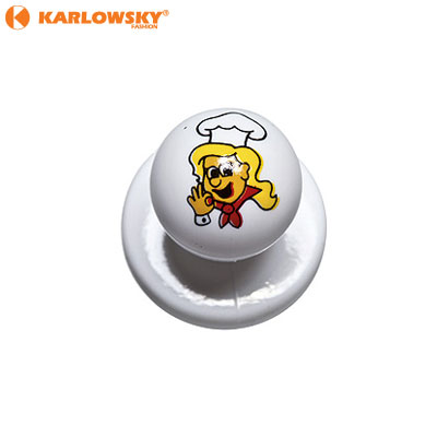 Buttons - lady chef - white with lady chef