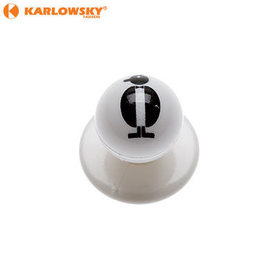 Buttons - Penguin - white with penguin