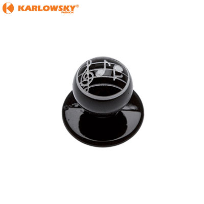 Buttons - musical notes - black with notes