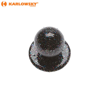 Buttons - glitter - black glitter