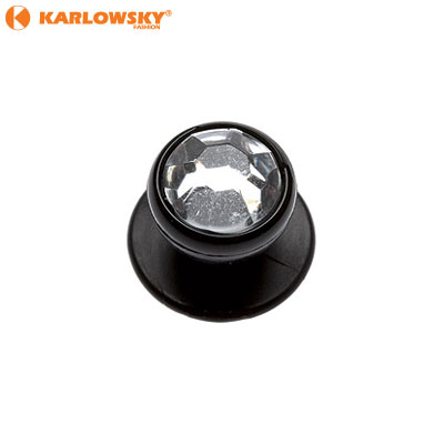 Buttons - white imitation strass - black with imitation white strass