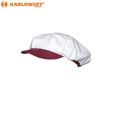 Butchers cap - Nikola - white/bordeaux