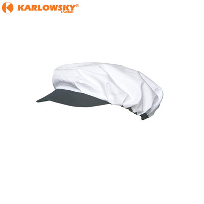 Butchers cap - Nikola - white/grey