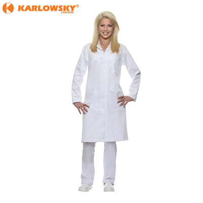 Ladies long sleeve workcoat - Bern long - white